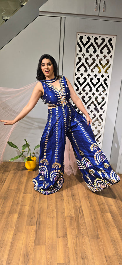 Midnight Mirror Glam Palazzo Set