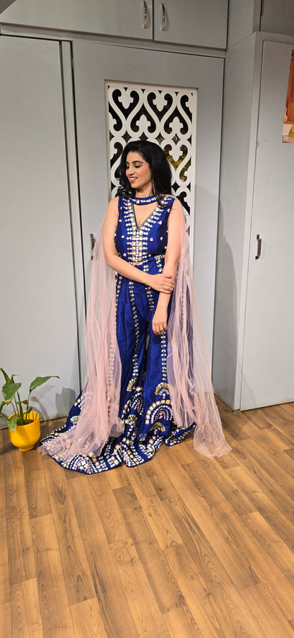 Midnight Mirror Glam Palazzo Set
