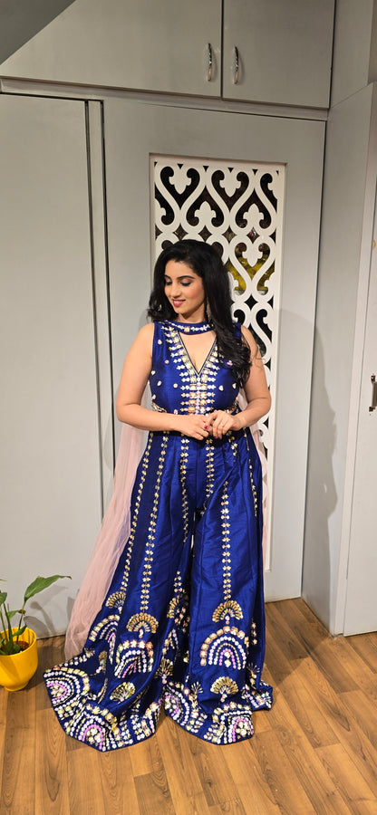 Midnight Mirror Glam Palazzo Set