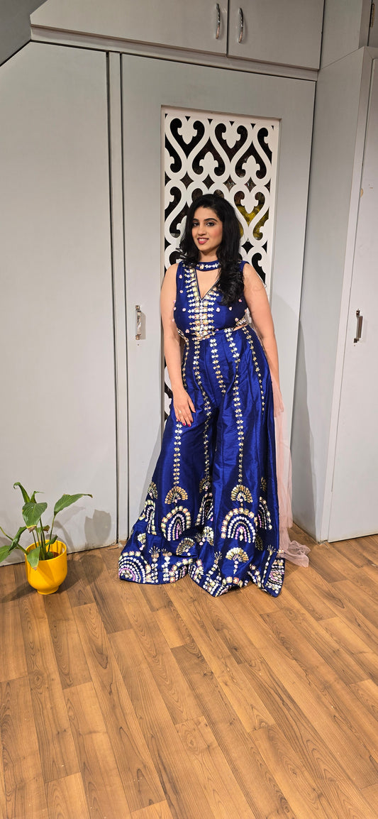 Midnight Mirror Glam Palazzo Set