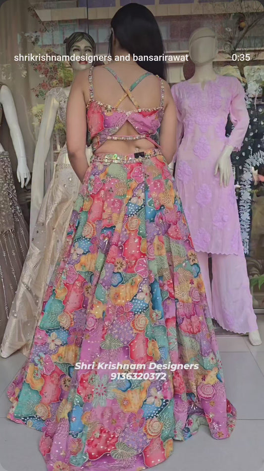 Multicolour Handcrafted Lehenga Set – Vibrant Carnival & Wedding Statement