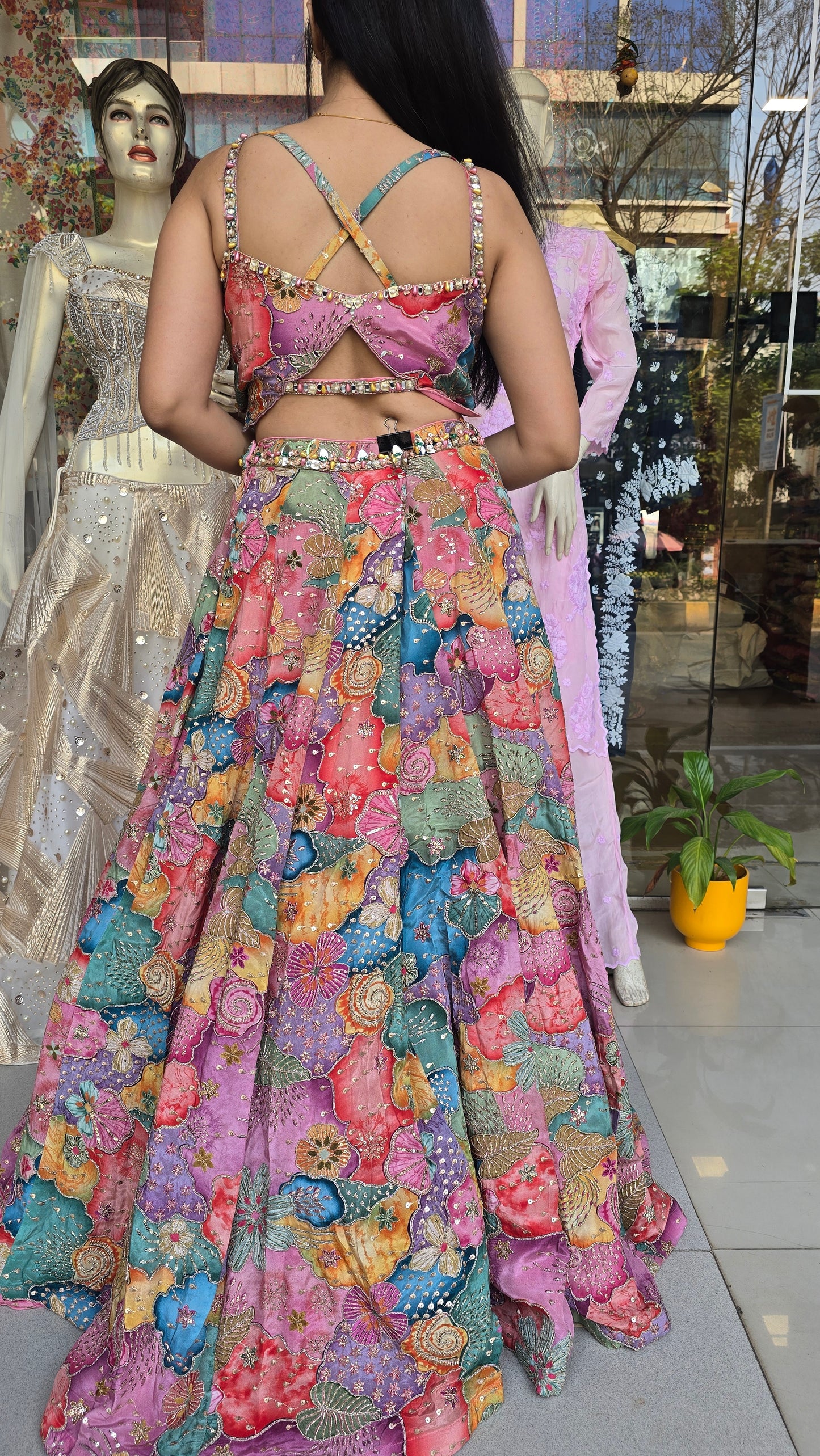 Multicolour Handcrafted Lehenga Set – Vibrant Carnival & Wedding Statement