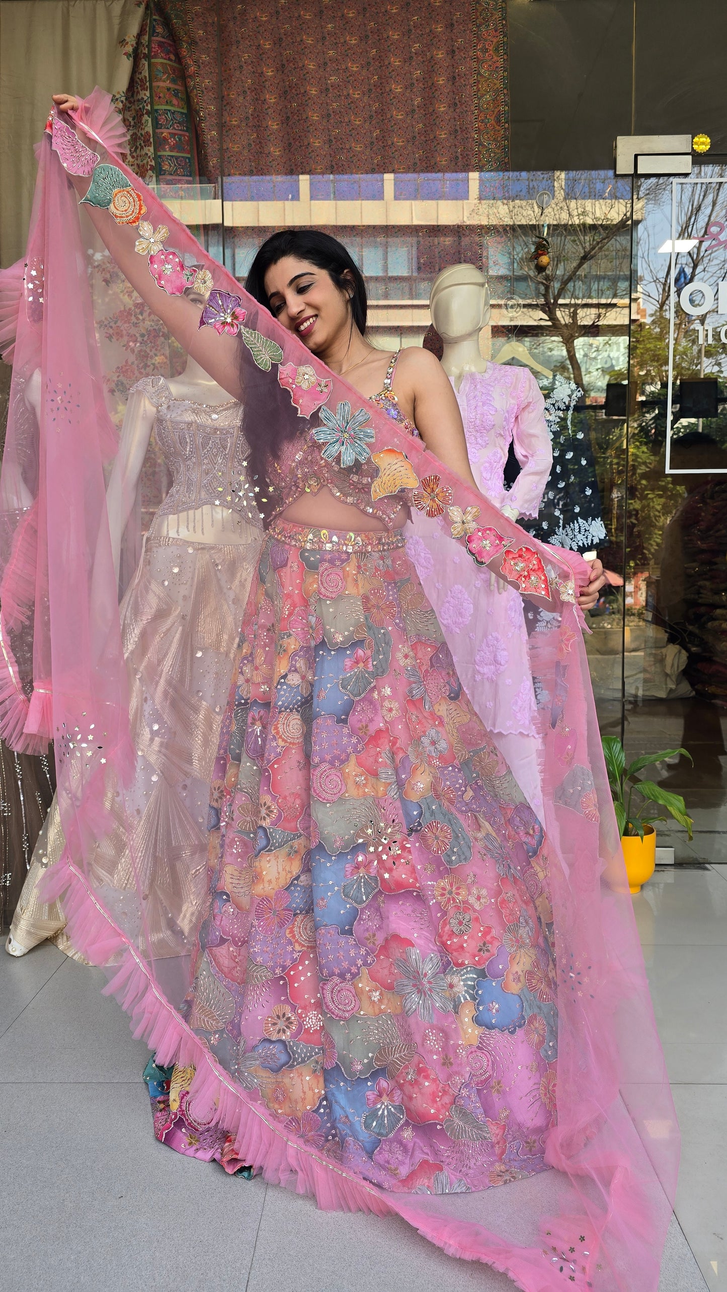 Multicolour Handcrafted Lehenga Set – Vibrant Carnival & Wedding Statement