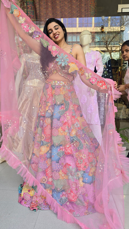 Multicolour Handcrafted Lehenga Set – Vibrant Carnival & Wedding Statement