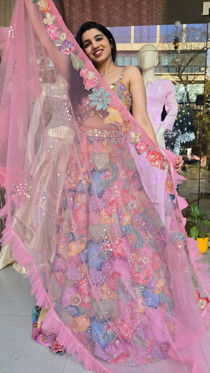 Multicolour Handcrafted Lehenga Set – Vibrant Carnival & Wedding Statement